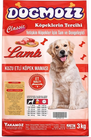 Dogmozz  Kuzulu Yetişkin Köpek Maması 3 KG