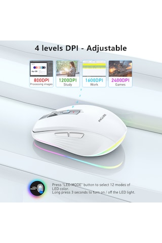 Geeksen Fmouse 2.4 G Bluetooth 5.1 Çift Modlu Kablosuz Mouse