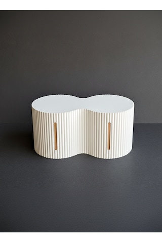 Dekoratif Tuvalet Kağıdı Kutusu 2 Li Rulo Kapasiteli Organizer -14x26x12 Cm Beyaz