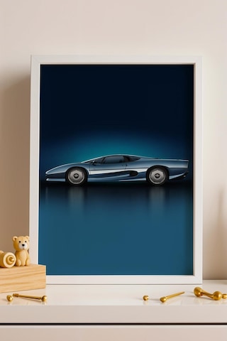 Saturn Jaguar Xj220 Araba Çerçeveli Tablo Erkek Odası Ve Garaj Dekoru Classic Car Collection