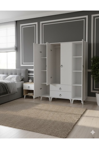 Koru 4 Kapaklı Dolap Gardırop - Byz M3