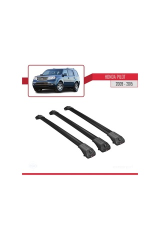Honda Pilot 2009-2015 Arası İle Uyumlu Ace-1 Ara Atkı Tavan Barı Siyah 3 Adet Bar