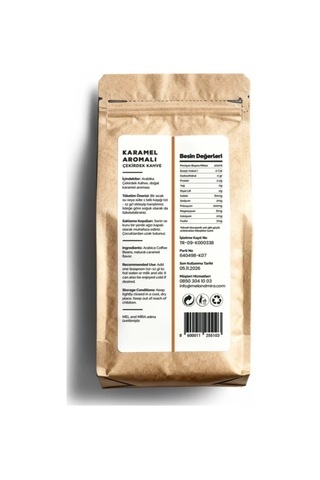 Caramel Bean Coffee 200g, Karamel Aromalı Çekirdek Kahve Çekirdek Kahve