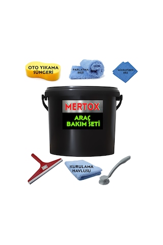 Mertox 14 Parça Muhteşem Araç Temizlik Bakım Seti Oto Araba Yıkama Kovalı Set