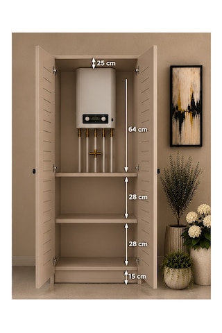 Flower Kombi Dolabı Krem Mdf