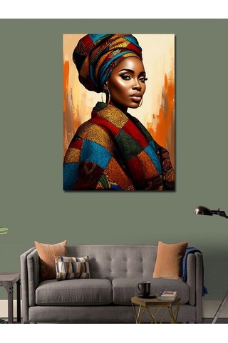 Kanvas Tablo Afrikalı Kadın Güzelliği 70cmx100cm