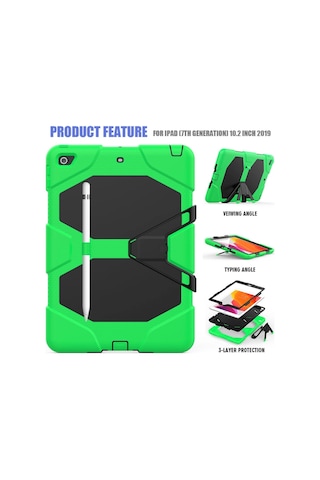Newface Apple İpad Uyumlu Uyumlu 10.2 7.nesil Kılıf Griffin Tablet Kapak - Yeşil - Name: Apple İpad Uyumlu 10.2 7.nesil Tablet Kılıfı