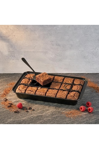 Deconox 18 Bölmeli Kare Kesim Brownie Ve Kek Kalıbı - Yanmaz, Yapışmaz Ve Çizilmez Karbon Çelik Fırın Tepsisi Diğer