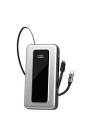 S-link Ip-g20m 20000mah Pd65w Makaralı Siyah Lcd Taşınabilir Pil Şarj Cihazı Powerbank
