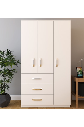 Metalia Gm 303 Ece Lüx 3 Kapılı 3 Çekmeceli Gardrop