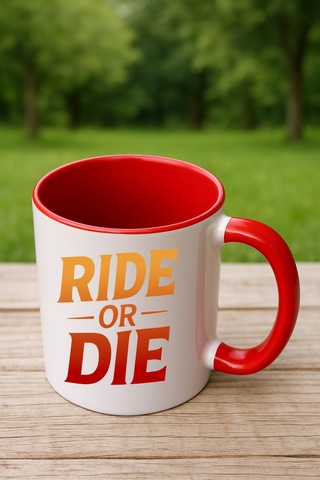 Kupa Motor Ritim - Görselli Bardak Kırmızı