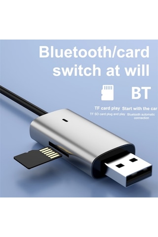 M01 Araç Bluetooth Alıcısı Eller Serbest Arama 3.5mm Aux Stereo Araç Kablosuz Adaptörü