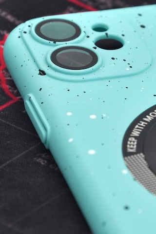 Apple Uyumlu iPhone 11 Uyumlu Mint Yeşil Benekli Desenli İnce Sert Kapak Kılıf Kamera Lens Korumalı Mint Yeşili -