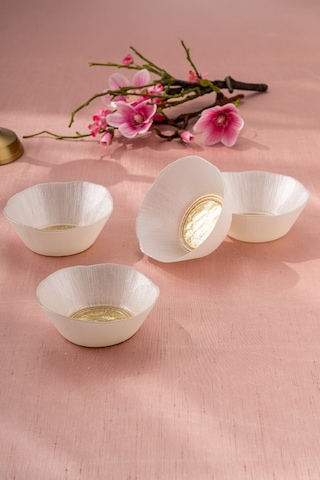 Emsan Golden 4 Parça Cam Konik Kase 13 Cm Gold