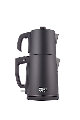 Teadem Xl Elektrikli Çay Makinesi Çaycı 2000w 1.7l Kettle 1.4l Xl Demlik 304 Paslanmaz Çelik Siyah