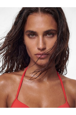 Koton Kalp Yaka Fiyonklu Push-up Bikini Üstü Kırmızı 6sak10019mm