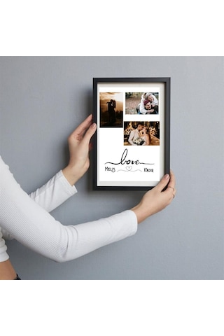 Sevgililere Özel 3 Kolaj Fotoğraflı Yapışkanlı Sök Tak Çerçeve 20x30cm