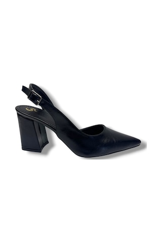 Gedik Pasha 909-26 Cilt Kare Topuk Kadın Stiletto 8cm Siyah