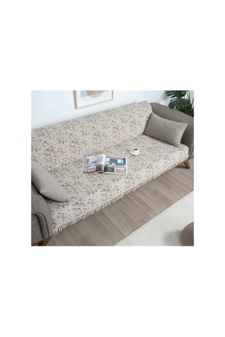 Çok Amaçlı Pamuklu Örtü- Kanepe-koltuk Şalı-koltuk Örtüsü 170x220-781 Açık Kahve 1
