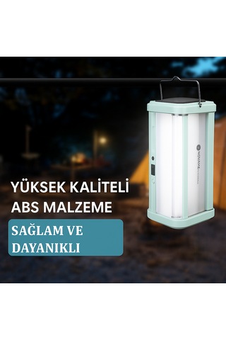 Güneş Enerjili Çok Fonksiyonlu Taşınabilir Kamp Lambası Su Geçi