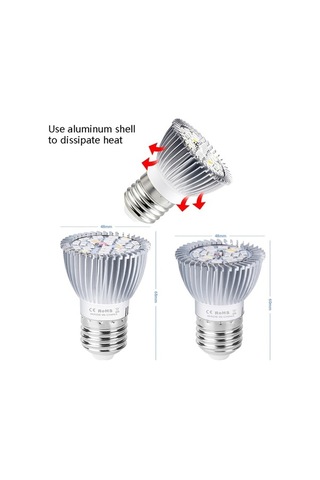 Tongxida 2 Adet Led Bitki Büyüme Lambası, E27 28 Boncuk, Tam Spektrum Kupa Işığı Diğer