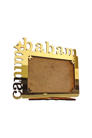Babalar İçin Gold Aynalı Pleksi Fotoğraf Çerçevesi Canım Babam