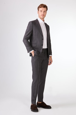 Dufy Gri Balıksırtı Erkek Takım Elbise - Slim Fit Gri