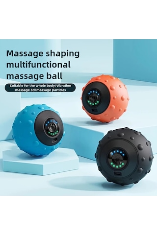 Dashanshop Siyah 5 Hız Ayarlı Titreşimli Masaj Topu Usb Şarjlı Yoga Fitness Masaj Aleti Siyah