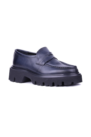 Shoetyle - Lacivert Hakiki Deri Erkek Loafer 115-k622-1438 Lacivert