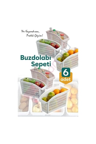 Kapris Buzdolabı Dolap İçi Düzenleyici Organizer 6 Adet Jumbo Boy Org-23 Beyaz