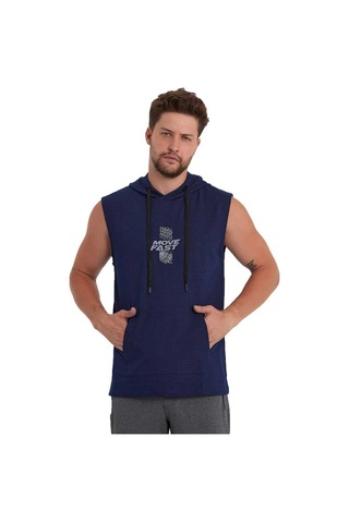 Adams Erkek Kapüşonlu Kanguru Cepli Kolsuz Sweatshirt 001
