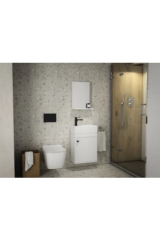 Ece Banyo City 45X25 Cm Mini Banyo Dolabı Seti Beyaz