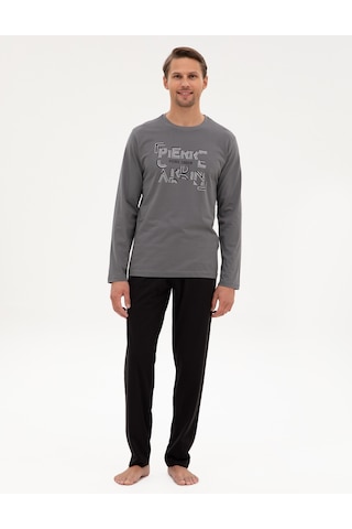 Pierre Cardin Erkek Koyu Gri Pijama Takım 50322652-vr080 Koyu Gri