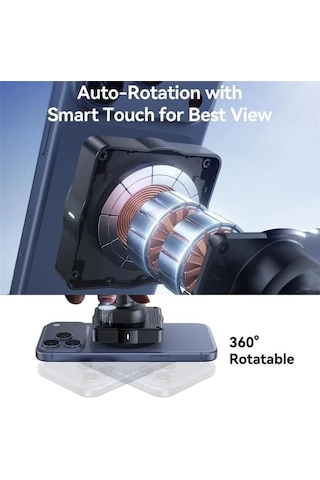 Jr-506 15w Otomatik Dönen Manyetik Kablosuz Şarjlı Araç Tutucu