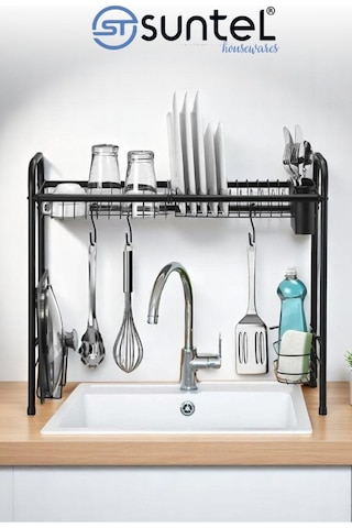Suntel Mini Bulaşıklık & Bulaşık Kurutma Matı - Pratik Ve Bulaşıklık Siyah
