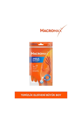 Büyük Boy Large Beden Temizlik Eldiveni Pamuklu Iç Yüzeyli, Kaydırmaz Desenli