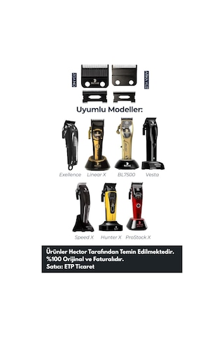 Hector Speed Linear Bl7500 Vesta Prostock Hunter Exellence İçin Yedek Bıçak Seti