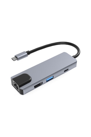 Skycity 6'lı Usb-c Hub: 4k Hdmı, 87w Pd Şarj, Usb 3.0, Rj45 Ağ, Sd/tf Kart Okuyucu - Alüminyum Gövde