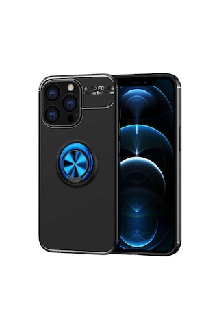 Apple Uyumlu iPhone 14 Pro Max Uyumlu Zore Ravel Silikon Kılıf-siyah-mavi Siyah-Mavi -