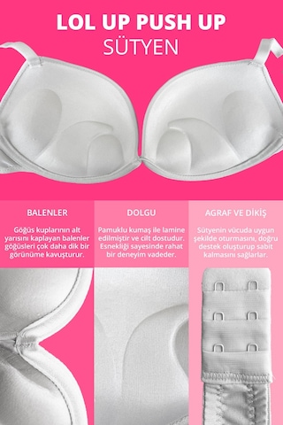 Cottonhill Lol Up Push Up Balenli Krem Sütyen Krem