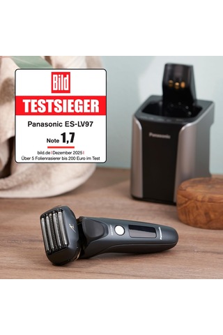 Panasonic Series 800 Es-lv97 Islak/kuru Tıraş Makinesi, Doğrusal Motorlu 5 Katlı Tıraş Başlığı, Temizleme Ve Şarj İstasyonu Dahil, Siyah