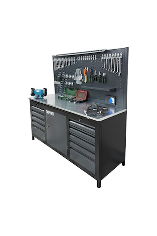 Takpower 2 Metre Dolu Takım Tezgahı 10 Çekmeceli 1 Dolaplı Pro