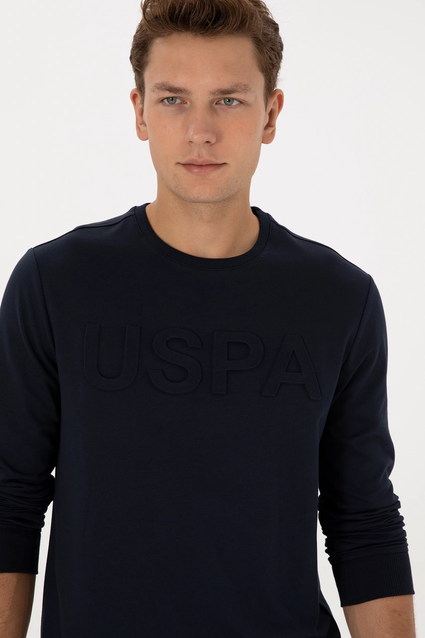 U.S. Polo Assn. Erkek Regular Fit Bisiklet Yaka Lacivert Basic Sweatshirt 50307793-VR033