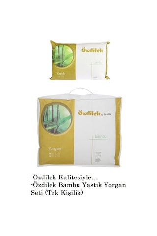 Özdilek 1 Adet Bambu Yorgan + 1 Adet Bambu Yastık Tek Kişilik Beyaz