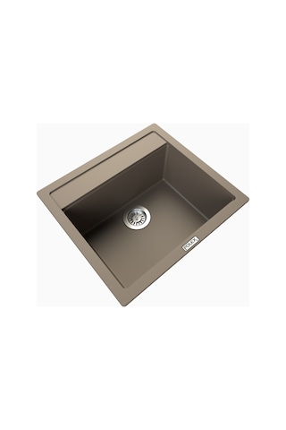 Polex Cristalüx Granit Evye P-08 Toprak Tezgah Altı Ve Tezgah Üstü Kare Mutfak Evyesi 55.5x50 CM