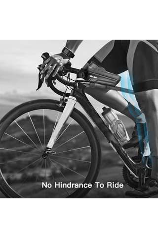 Moveevo Siyah Eva Materyal Dağ Bisikleti Ön Çubuk Çantası, Tpu Şeffaf Pencere, Telefon Taşıma Fonksiyonu, 210 110 110mm Siyah