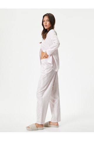 Koton Pijama Altı Düz Paça Beli Lastikli Pınk Strıpe 4slk50038mw Pembe Çizgili Pembe
