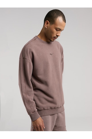 Everlast Bronx 1910 Yıkamalı Kahverengi Erkek Sweatshirt Kahverengi