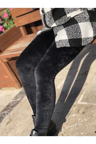 Incebelli Siyah Kadife Taytsiyahm Siyah