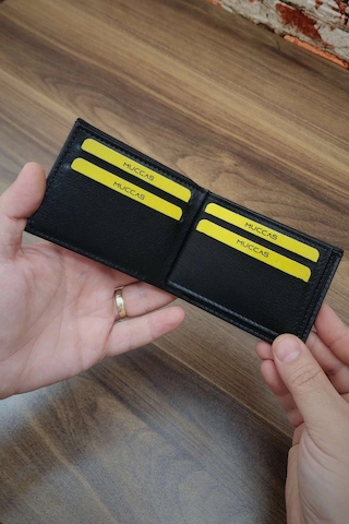 Erkek Cüzdan Kot Desen Basklı Minimal Tasarım 10 Kart Cepli Modern Tasarım Siyah Renk Siyah